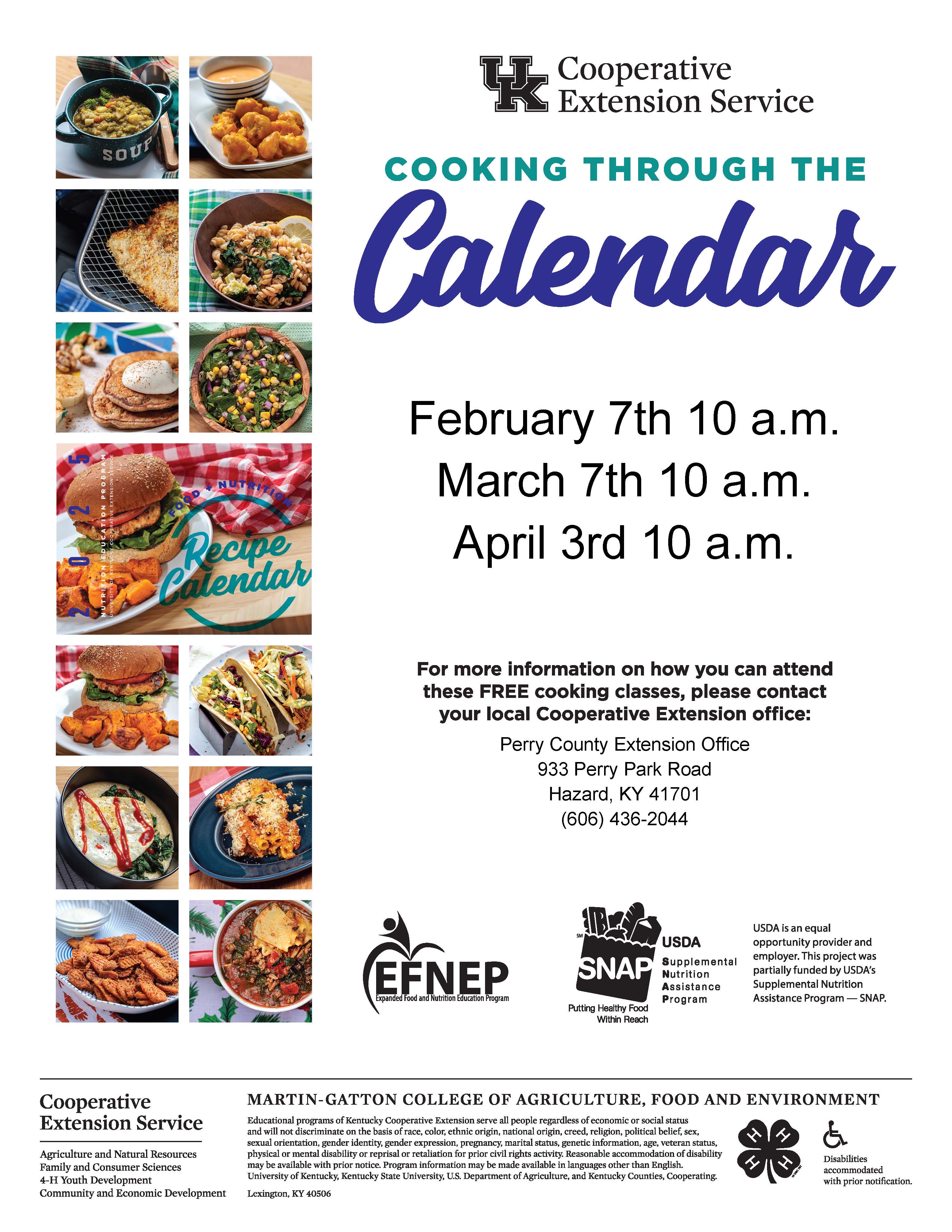 Cooking through the calendar spring dates